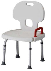 DLXE SHWR BENCH W/BACK W/RED H